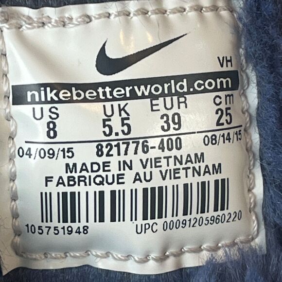 Nike Roshe One Hi Liberty QS Obsidian Sneaker Boot Blue White Womens‎ US 8 - Picture 9 of 9